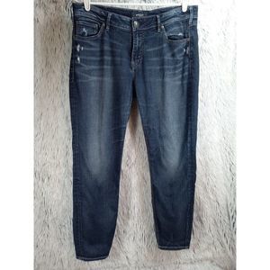 Silver Jeans Mens 32x27 Mid Wash Avery Ankle Cropped Skinny Denim Bottoms